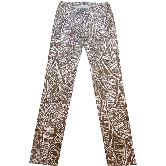 J.McLaughlin Lexi Slim Jeans • Sz 2 • Brown White Leaf Print • NWOT - Picture 4 of 12